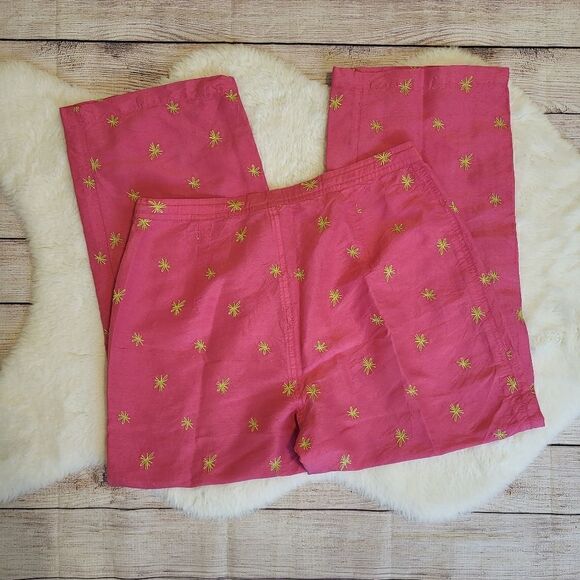 NWOT Debra Deroo hot pink & lime green silk pants - Picture 6 of 7